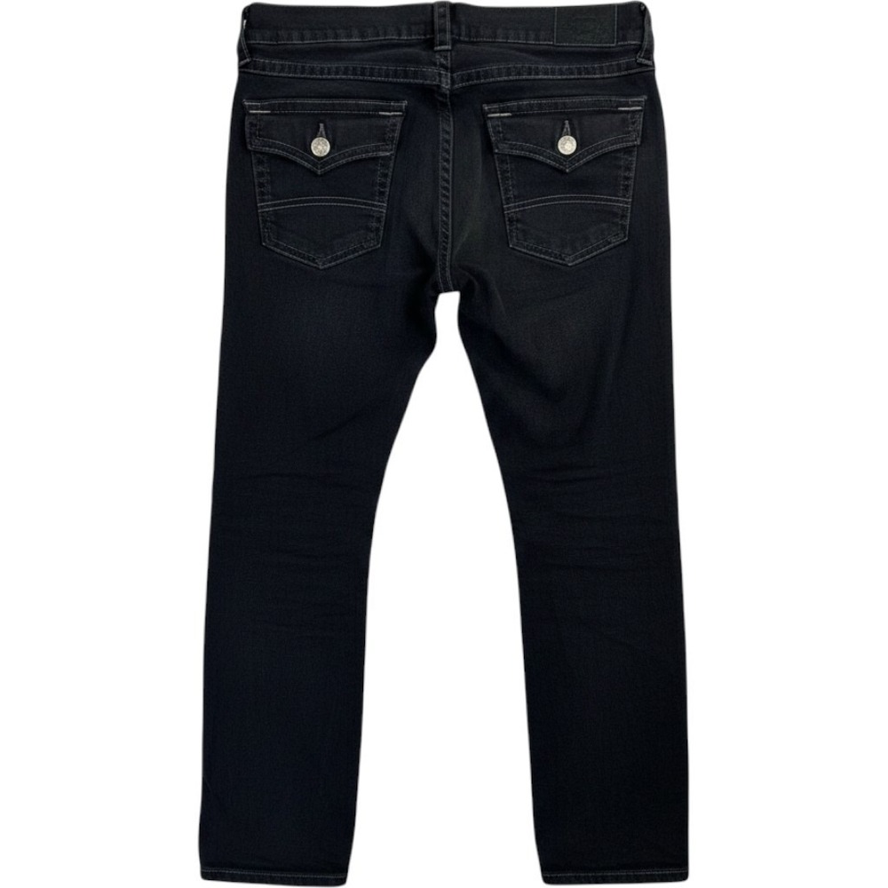 True Religion Ricky Relaxed Straight Jeans Men's 36 Black Flap Pocket Denim